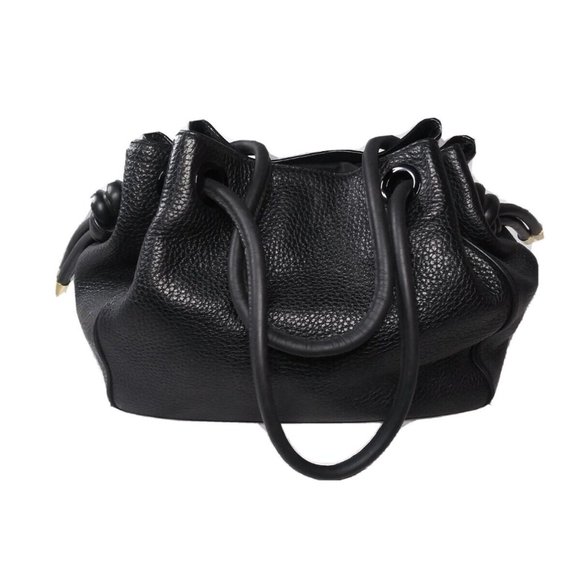 Michael Kors Handbag Purse Dalia 30T6GDYE3L Drawstring Pebbled Leather Black - Picture 4 of 9